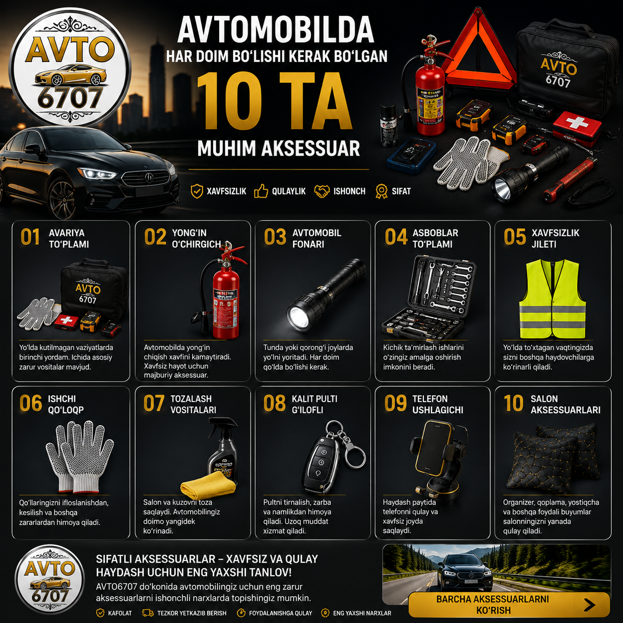 AVTO6707 avtomobil aksessuarlari