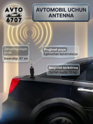 Premium Universal Avtomobil Antennasi 87 sm — Magnitli Dekorativ Antenna