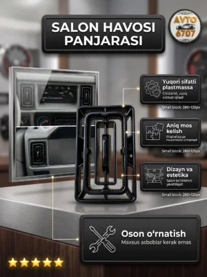 Damas va Labo uchun deflektor Mers uslubida havo chiqarish panjarasi, qora avto tuning - 3 setka, 2-DONA