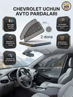 Chevrolet yon oyna pardasi, quyoshdan 40-50% himoya, tez o'rnatish