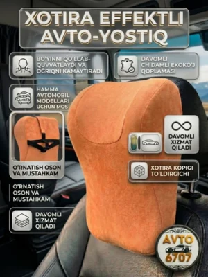 Avto yostiqcha, mashina o'rindig'i uchun bo'yin yostiq - SABZIRANG